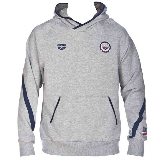 ARENA Official USA Swimming National Team Hoody (Grey/Navy (527))