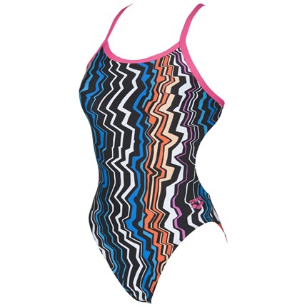 ARENA Women's Zig Zag Challenge Back (Black/Fresia (509))