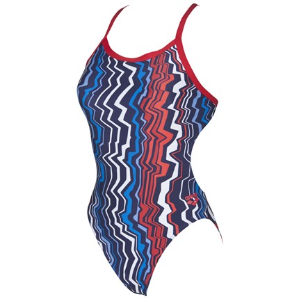 ARENA Women's Zig Zag Challenge Back (Navy/Red (704))