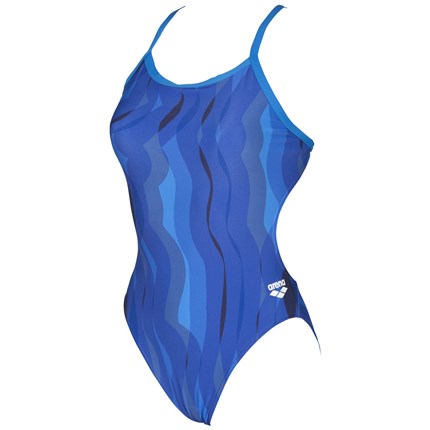 ARENA Wavy Water Light Drop Back Swimsuit (Navy/Pix Blue)