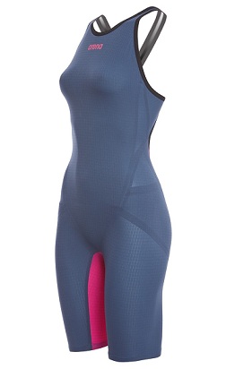 ARENA Women's Limited Edition Powerskin Carbon Flex VX Open Back Tech Suit Swimsuit (Navy/Grey/Fuchsia (549))