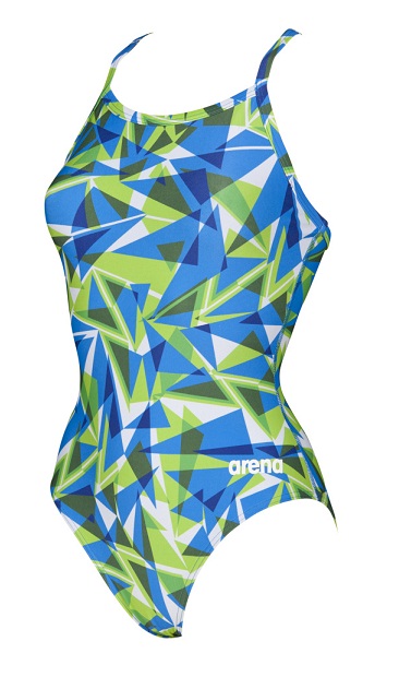 ARENA Women's Shattered Glass Light Drop Back (Green/Blue (607))