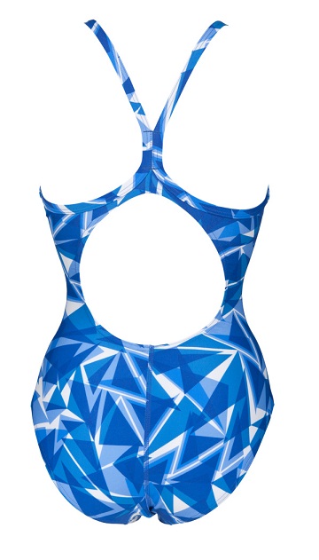 Women's Shattered Glass Light Drop Back One Piece Swimsuit (Royal (720))