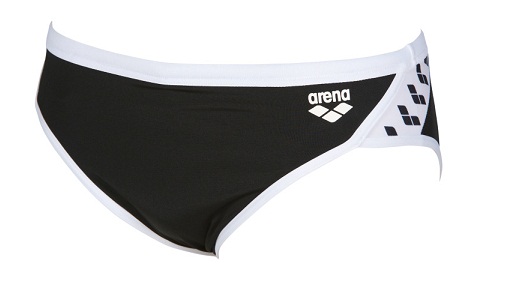 Team Stripe Men's Brief Swimsuit (Black/White (501))