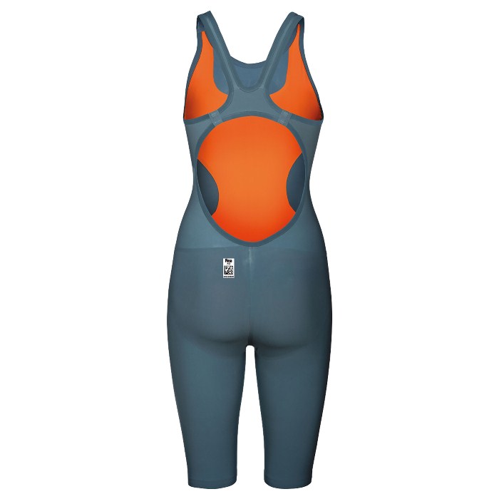 ARENA Powerskin R-EVO ONE Open Back Kneeskin Swimsuit (Grey/Bright Orange (141))