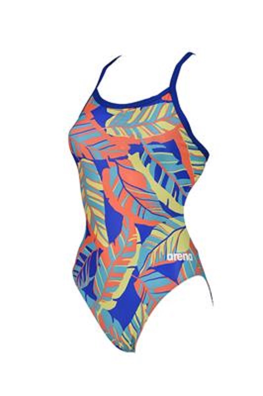 Women Tropicals Challenge Back One Piece (Neon Blue-Multi (700))