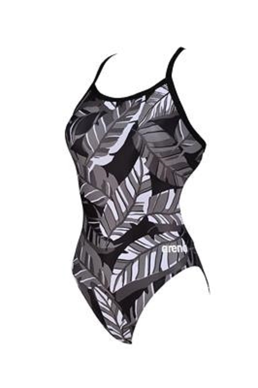 ARENA Women Tropicals Challenge Back One Piece (Black-Black Multi (550))