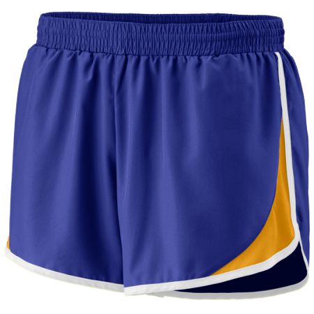 AUGUSTA Female Adrenaline Short - Youth (Purple/Gold/White)