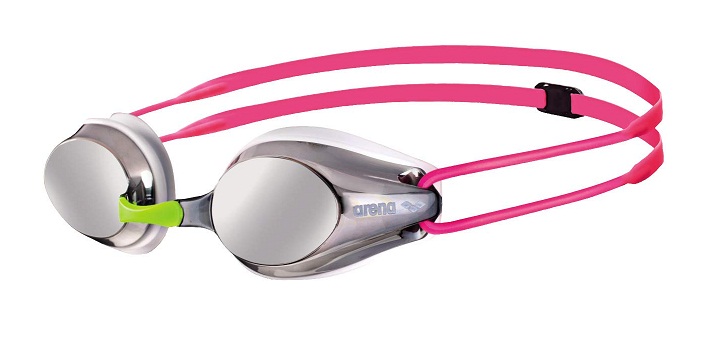 ARENA Tracks Junior Mirror Goggles (Silver/White/Fuchsia (18))