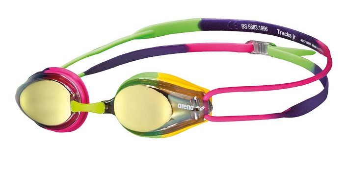 ARENA Tracks Junior Mirror Goggles (Violet/Fuchsia/Green (896))