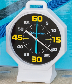 COMPETITOR 15 Inch Battery Pace Clock (White Clock/Black Face)