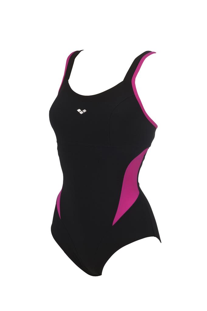 ARENA Women's Makimurax One Piece Swimsuit (Black/Rose Violet (25))