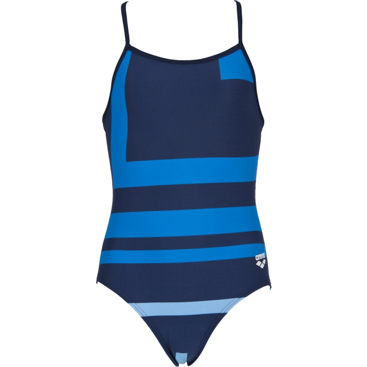 ARENA Girl's Electron Light Drop Back One Piece Swimsuit (Navy/Multi (75))