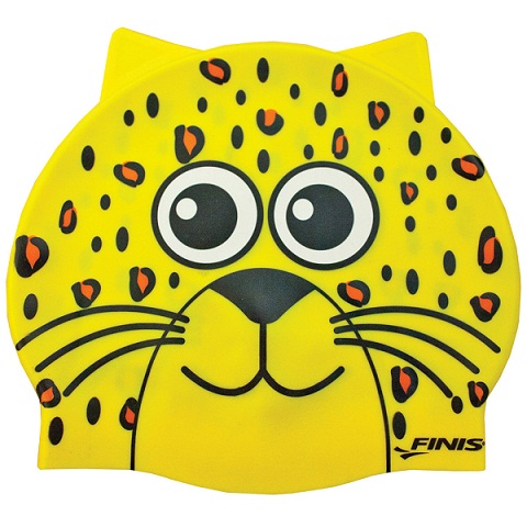 FINIS Animal Head Cap - Animal Shaped Silicone Cap (Leopard Yellow (313))