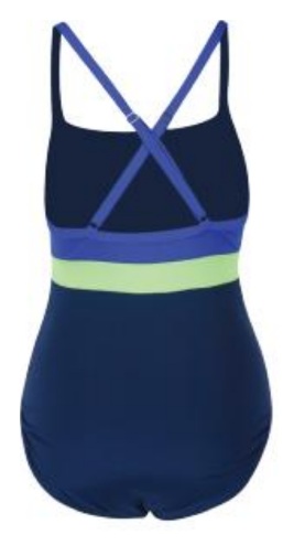 DOLFIN Aquashape X-Back One Piece Swimsuit (Navy/Blue/Lime (729))