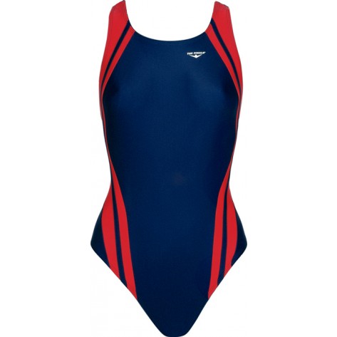 FINALS Youth Reactor Splice Tough Competition Back Swimsuit (Navy/Red (42))