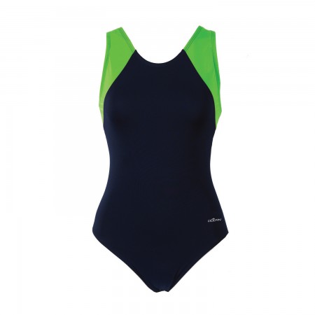 DOLFIN Moderate Lap Suit Color Block (Navy/Lime (930))