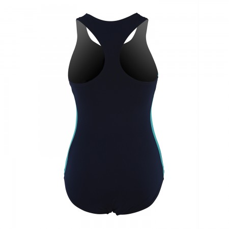 DOLFIN Aquashape Zip-Front Racerback Solid  (Navy/Teal (912))