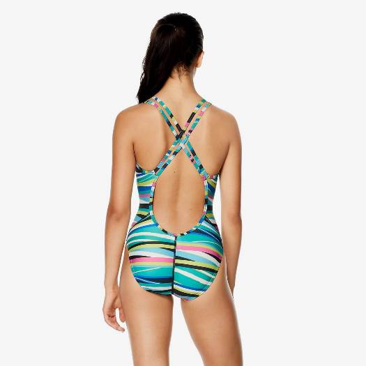 SPEEDO Printed Volt Back Onepiece Swimsuit (Party Pattern (691))