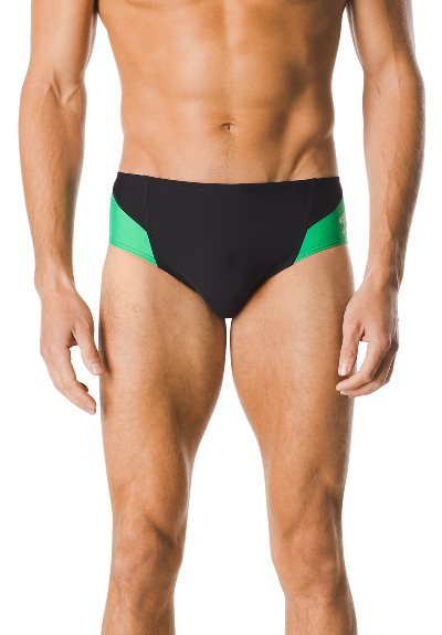 SPEEDO Men's Spark Splice Brief (Blk/Green (962))