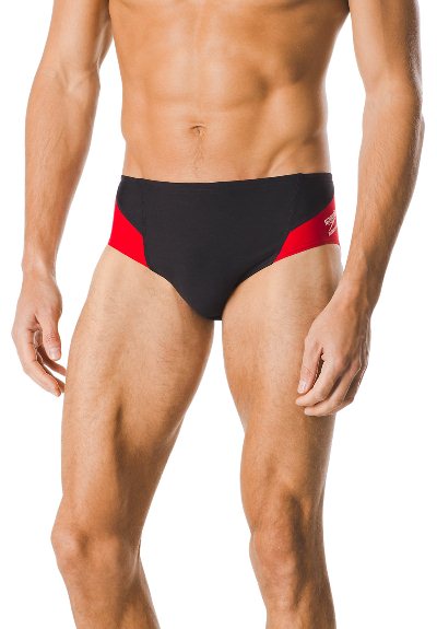 SPEEDO Men's Spark Splice Brief (Black/Red (972))