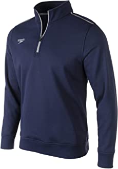 SPEEDO Men's Solid Quarter Zip Pullover (Navy (434))