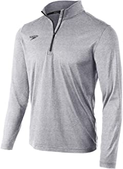 SPEEDO Men's Solid Quarter Zip Pullover (Heather (069))