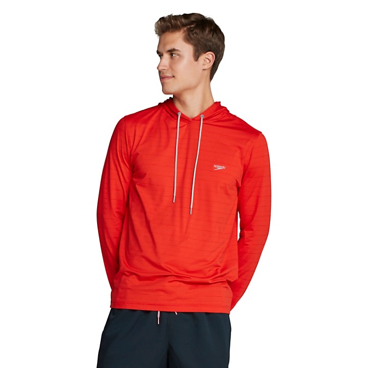 Speedo HOODED LONG SLEEVE SHIRT (Speedo Red (601))