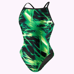 SPEEDO Cyber Swirl Flyback - Youth (Kelly green (003))