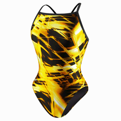 SPEEDO Cyber Swirl Flyback - Youth (Deep gold (007))