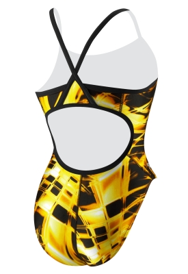 SPEEDO Cyber Swirl Flyback - Youth (Deep gold (007))