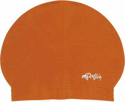 DOLFIN Solid Latex Swim Cap (Orange (210))