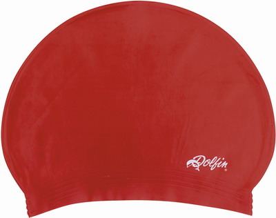 DOLFIN Solid Latex Swim Cap (Red (250))