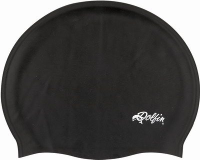 DOLFIN Solid Silicone Swim Cap (Black)