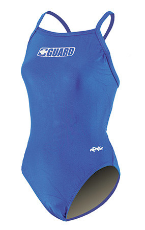 DOLFIN Lifeguard Swimsuits - Guard Logo V-2 Back (Royal)