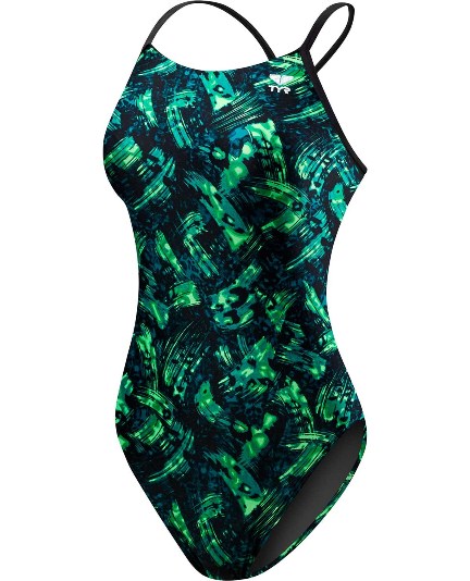 TYR Women's Emulsion Cutoutfit Swimsuit - Adult (Green (310))