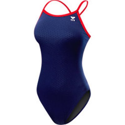 TYR Women's Hexa  Swimsuit (Navy/Red (404))