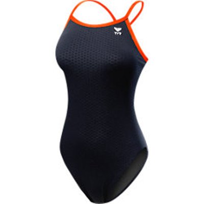 TYR Women's Diamondfit Swimsuit (Black/Orange (062))