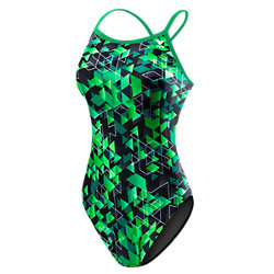 Girls' Labyrinth Diamondfit Swimsuit - Youth (Green (310))