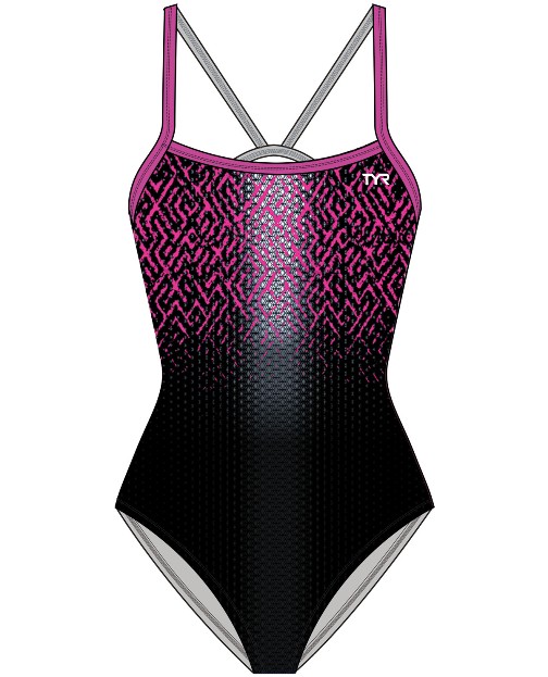 TYR Girls Odyssey Diamondfit Swimsuit (PINK (670))