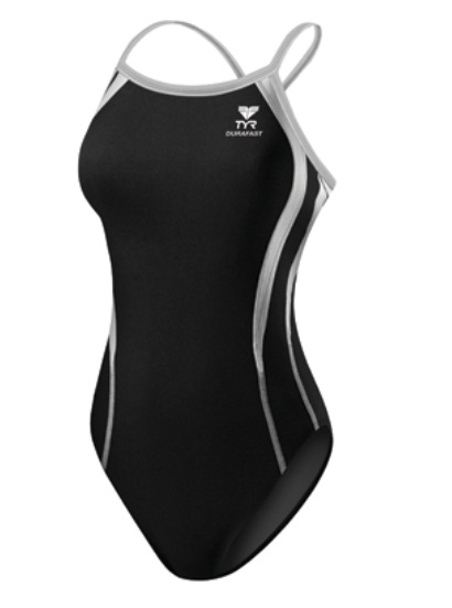 TYR Girl's Durafast One Alliance Splice Diamond Swimsuit - Youth (Black/White (060))