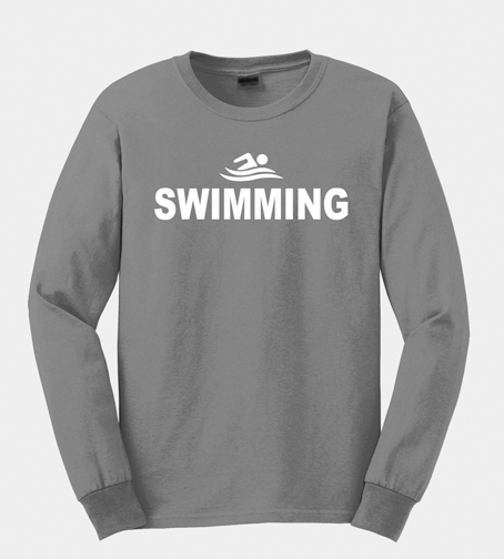 Swim Long Sleeve T-shirt with (Grey)