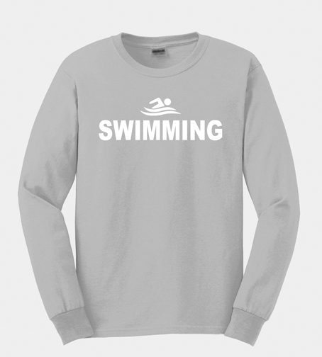 Swim Long Sleeve T-shirt with (Light Grey)