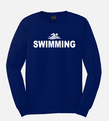 Swim Long Sleeve T-shirt with (Navy)