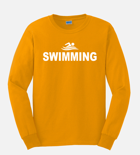 Swim Long Sleeve T-shirt with (Orange)