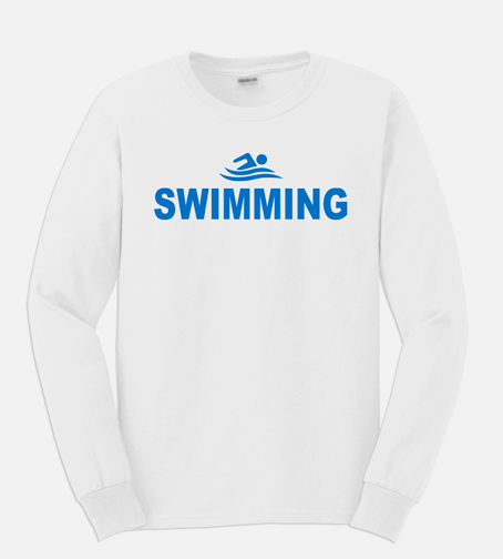 Swim Long Sleeve T-shirt with (White)