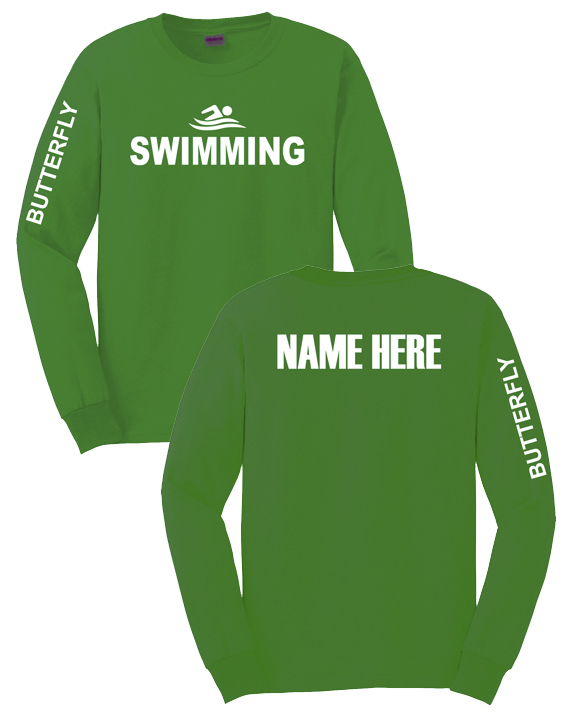 Long Sleeve Swimming T-shirt (Green)