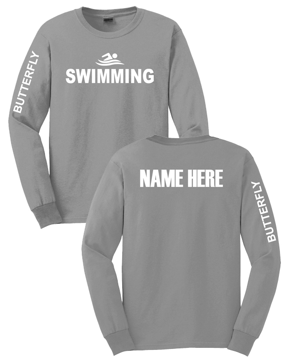 Long Sleeve Swimming T-shirt (Grey)