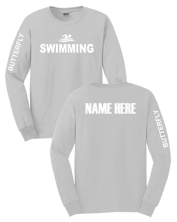 Long Sleeve Swimming T-shirt (Light Grey)