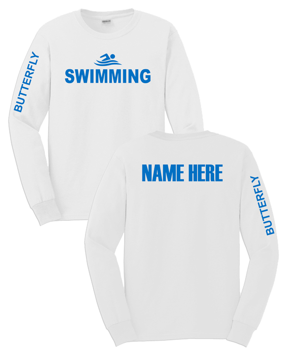 Long Sleeve Swimming T-shirt (White)